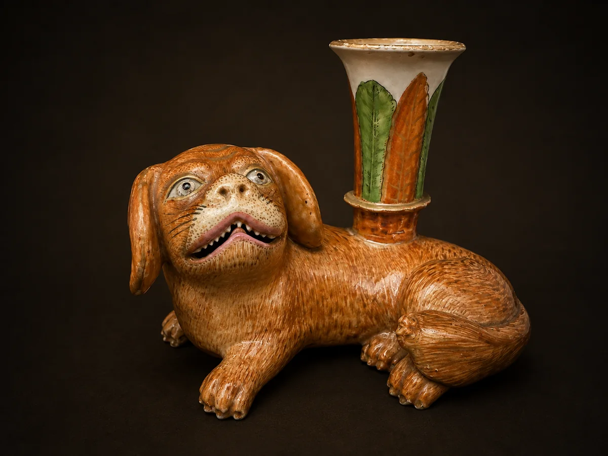 Perro de cerámica china, dinastía Ming