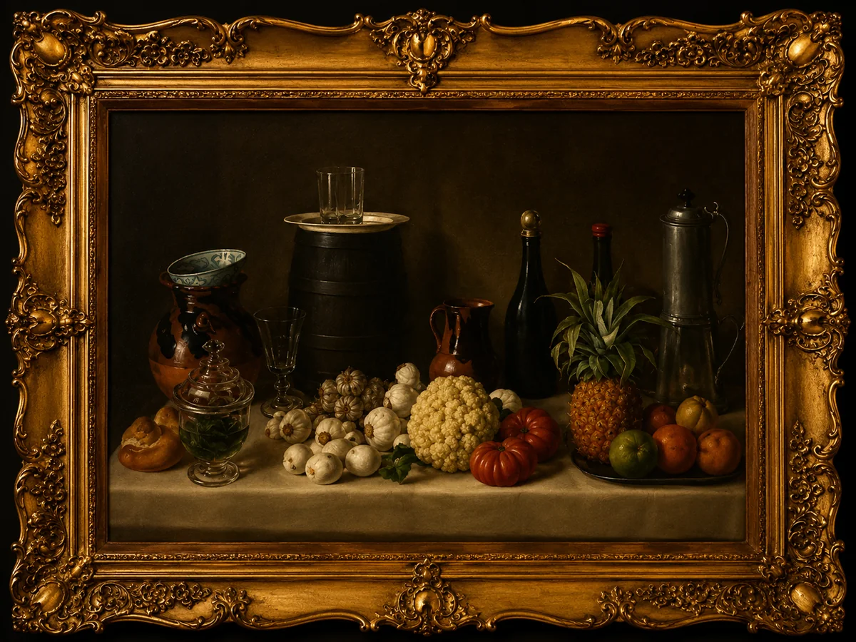 Bodegón con piña, de Agustín Arrieta