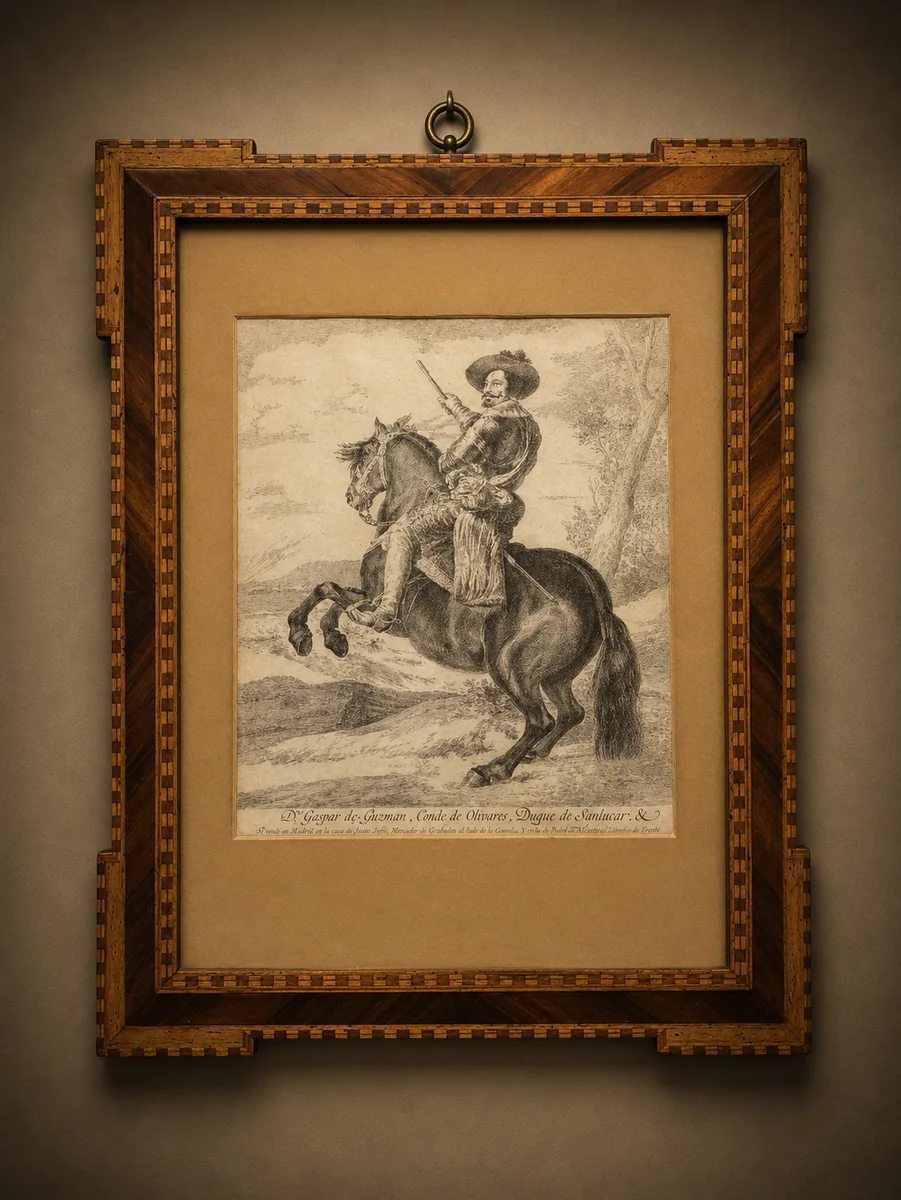 El conde-duque de Olivares a caballo, grabado
